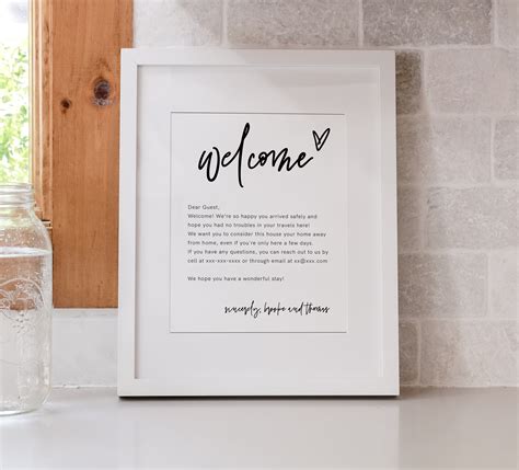 Welcome Note Template Airbnb Welcome Note Welcome to Our - Etsy