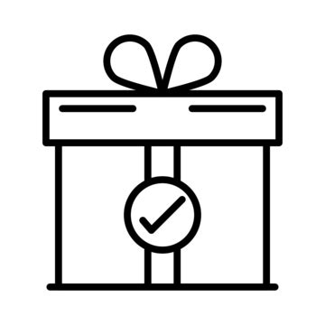 Christmas Gift Box Linear Doodle, Christmas Gift, Box, Gift PNG ...