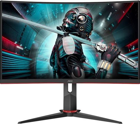 AOC - CQ27G2U/BK Quad HD 27" Curved VA Gaming Monitor - Black & Red