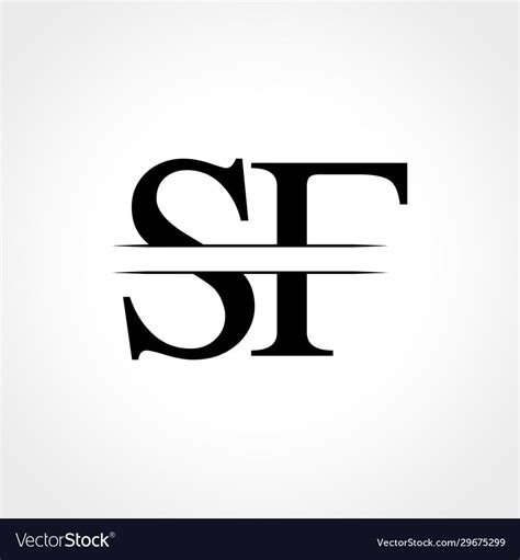 Initial letter sf logo design template sf letter vector image on ...