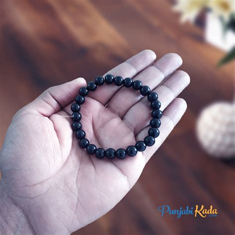 Round Black Beads Bracelet - Punjabi Kada