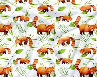 Fabric Red Panda Print - Etsy