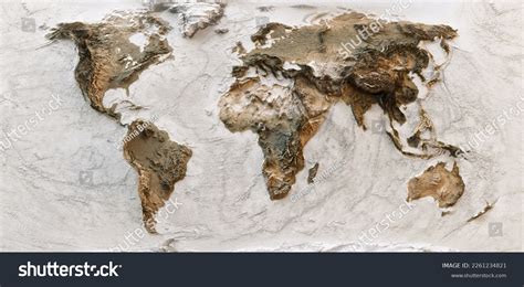 3d World Map Earth Exaggerated Topographic Stock Illustration 2261234821 | Shutterstock