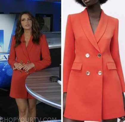 Extra: July 2022 Jennifer Lahmers's Red Double Breasted Blazer Dress ...