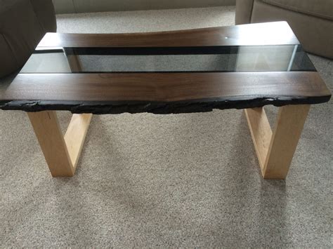 live edge table with glass center | Live edge table, Table, Glass center