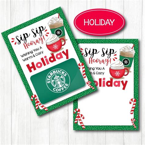 Christmas STARBUCKS Gift Card Holder. 5x7 DIGITAL FILE. Thank You Appreciation. Teacher ...