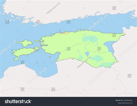 High Detailed Vector Estonia Physical Map Stock Vector (Royalty Free) 2150916307 | Shutterstock