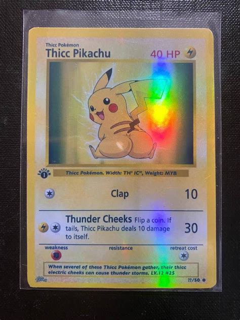 Thicc Pikachu Pokemon Card - Printable Cards