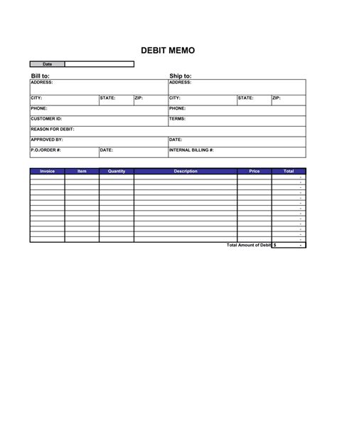 Free Debit Note Template - PRINTABLE TEMPLATES