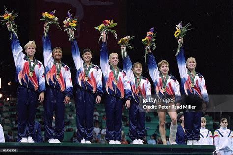 Summer Olympics, Team USA Amanda Borden, Dominique Dawes, Amy Chow,... News Photo - Getty Images