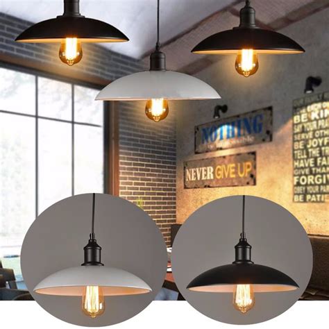 Edison Vintage Industrial Metal Pendant Light Fixture, LED Ceiling Lights Barn Lampshade for ...