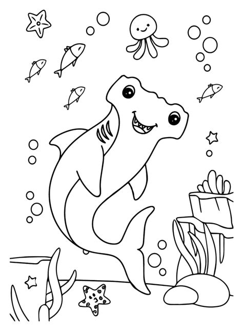 24 Free Printable Hammerhead Shark Coloring Pages