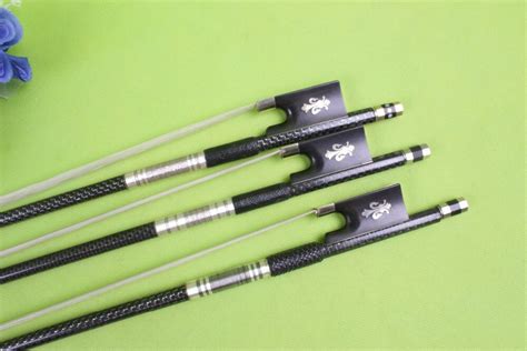 New 1pcs 4/4 Violin Bow Black Carbon Fiber Ebony Frog Round Stick Straight #02-in Violin Parts ...