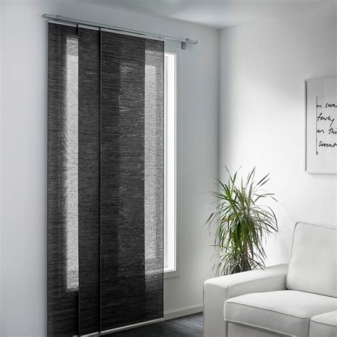 FÖNSTERVIVA Panel curtain, dark gray, 24x118" - IKEA | Ikea panel curtains, Panel curtains, Ikea ...