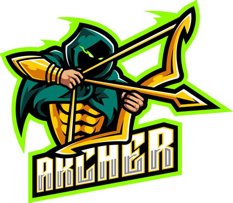 Archer esport mascot logo design By Visink | TheHungryJPEG