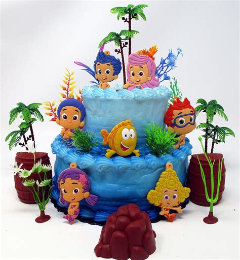 Buy Bubble Guppies Birthday Cake Topper Set Featuring Gil and Friends ...