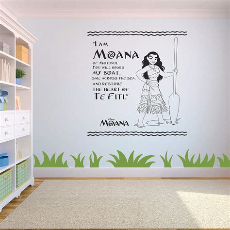 Buy I Am Moana Of Motunui - Disney Princess Moana Quote Moana Silhouette Vinyl Wall Art Wall ...