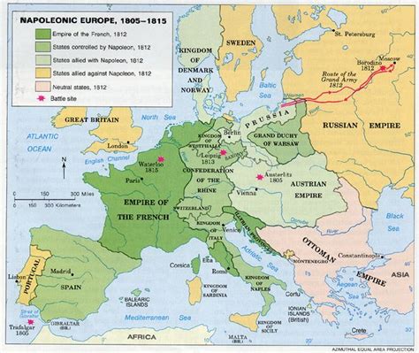 Napoleonic Europe 1805-1815 | Europe map, Ap world history, World ...