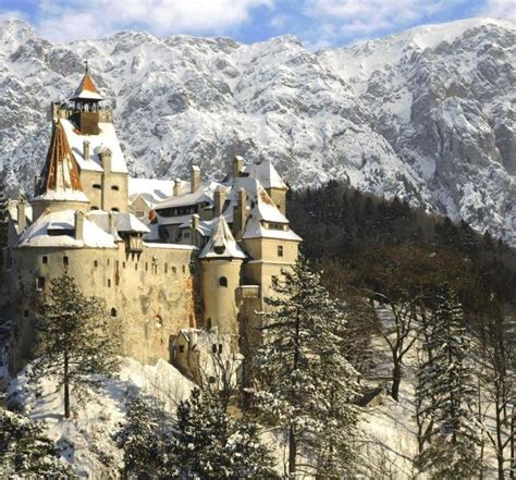 Bran Dracula castle winter Romania Carpathian mountains most beautiful landscapes eastern ...