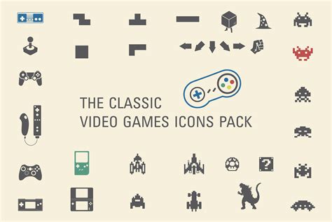 The classic video games icons pack | Custom-Designed Icons ~ Creative Market