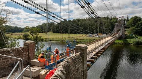 Historic Union Chain Bridge renovation nears completion - BBC News