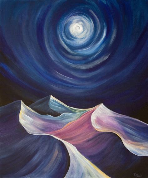 Night Sky over Desert Dunes Painting - Canvas Print | Art | Sky ...