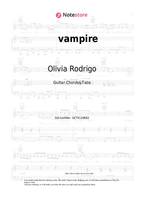 vampire chords and tabs Olivia Rodrigo in Note-Store.com | Guitar ...