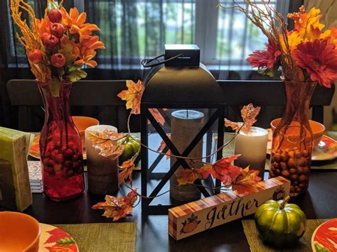 Dollar Tree fall centerpiece | Fall centerpiece, Fall table centerpieces, Dollar tree fall