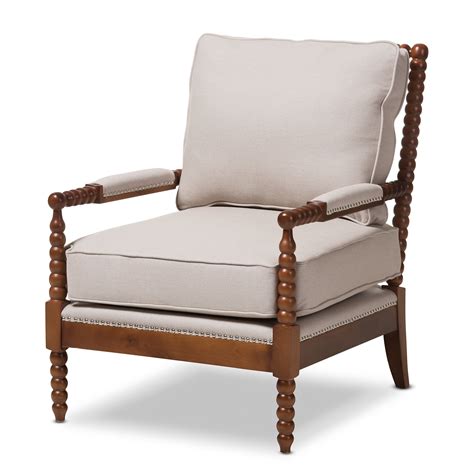 Wholesale Interiors Baxton Studio Matteo Upholstered Spindle Lounge Chair | Wayfair.ca