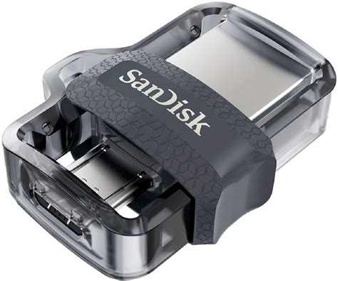 SanDisk Ultra 256GB USB 3.0, Micro USB Flash Drive Gray / Transparent ...