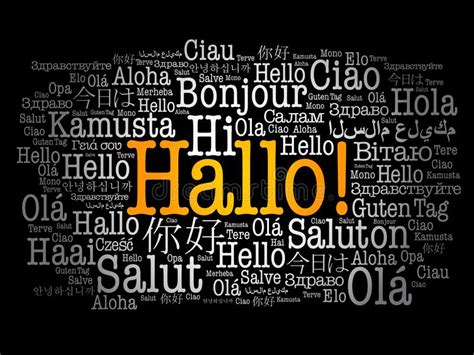 Hallo. Word Hello, Good Day In German. Fashionable Calligraphy. Vector Illustration On White ...