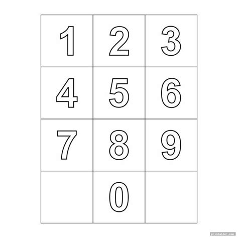 Large Printable Numbers 0-9 - Gridgit.com