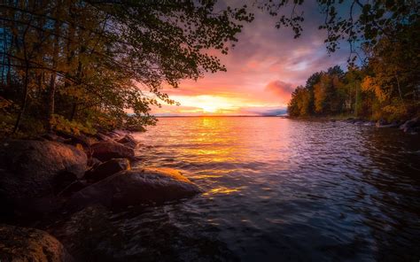 Autumn Lake Sunset Wallpapers - Wallpaper Cave