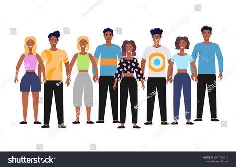 Group Happy Diverse People Team Young Stock Vector (Royalty Free ...