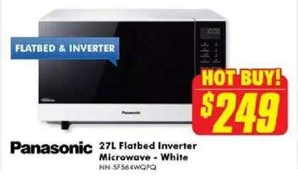 Panasonic 27l Flatbed Inverter Microwave White Offer at The Good Guys