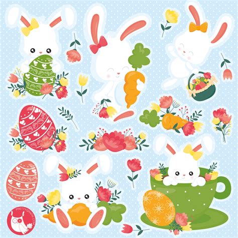 Bunny Spring, Clipart, Clipart Commercial Use, Vector Graphics, Clip ...