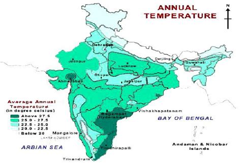 Annual Temperature Map Of India