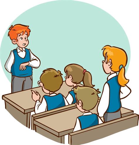 students studying in the classroom cartoon vector 17573346 Vector Art ...