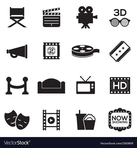 Cinema icons Royalty Free Vector Image - VectorStock