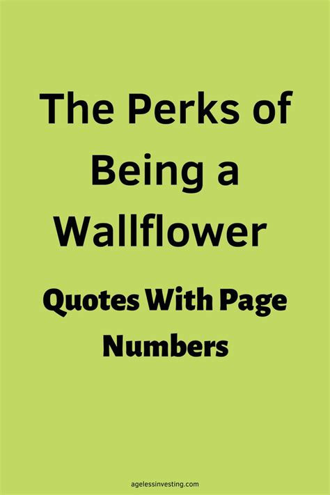 A lime green background, with the words:"The Perks of Being a Wallflower Quotes With Page ...