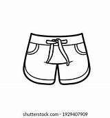 Sports Small Shorts Girls Outline Coloring Stock Vector Royalty Free  sketch template