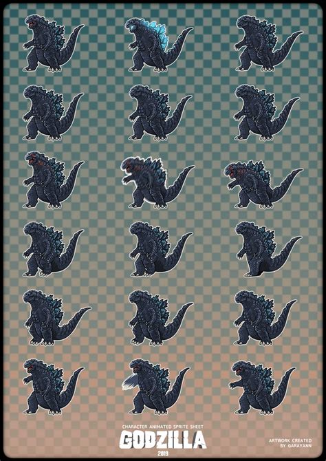 GODZILLA 2019 SPRITE GUIDE by GARAYANN on DeviantArt