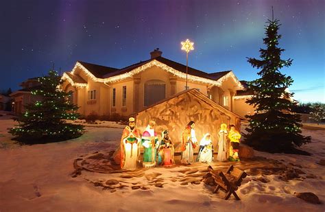 HD wallpaper: Outdoor Christmas Nativity Scene, The Nativity outdoor ...