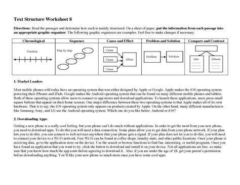 Text Structure Worksheet 8 | Preview