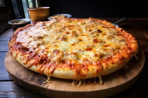 Premium AI Image | real looking extra cheesey pizza 7