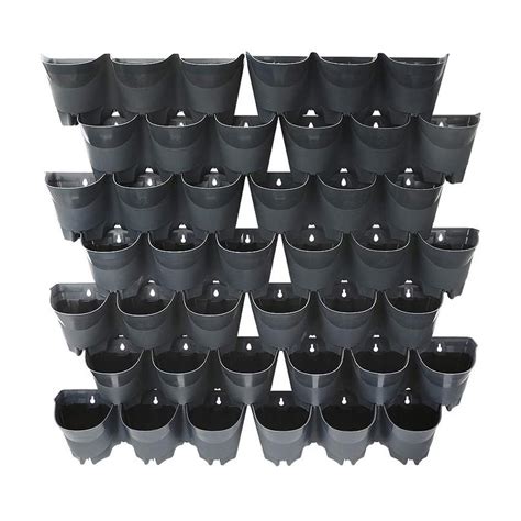 Worth Garden 42-Pocket Plastic Self-Watering Vertical Wall-Garden ...