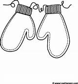 Winter Mittens Coloring Page sketch template