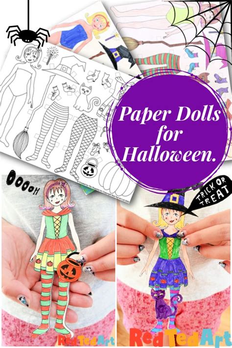 Printable Paper Dolls for Halloween - Red Ted Art - Kids Crafts