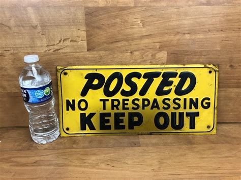 Vintage No Trespassing Sign | Live and Online Auctions on HiBid.com