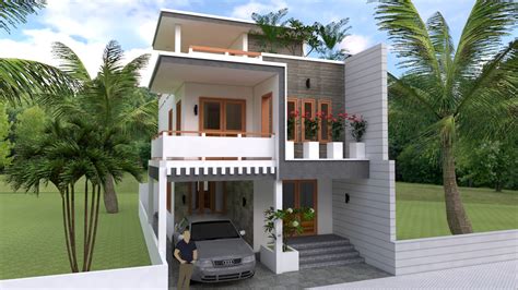 Home Design Plan 7x15m with 4 Bedrooms - Samphoas.Com